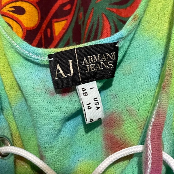 armani rare tie dye string up tank - Picture 2 of 3